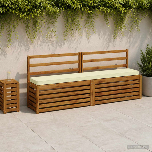 2-Piece Bench Cushions VUGHT 100% Polyester Grey 2 Length 30 cm Width 200 cm Anthracite (melange)–Pink (polyester) Cream (polyester)