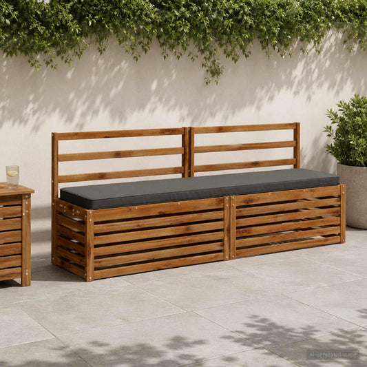2-Piece Bench Cushions VUGHT 100% Polyester Grey 2 Length 40 cm Width 170 cm Anthracite (melange)–Pink (polyester) Anthracite (melange)