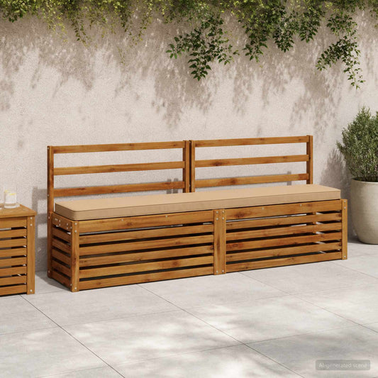 2-Piece Bench Cushions VUGHT 100% Polyester Red 2 Length 30 cm Width 200 cm Red (melange)–Wine red (polyester) Sand (melange)