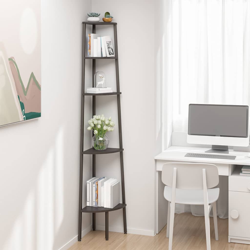 3-Tier Corner Shelf and Black 45,5x31,5x120 cm Black 180 cm