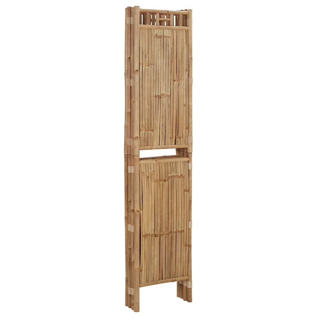 the room divider folded completely together into a compact stack for storage