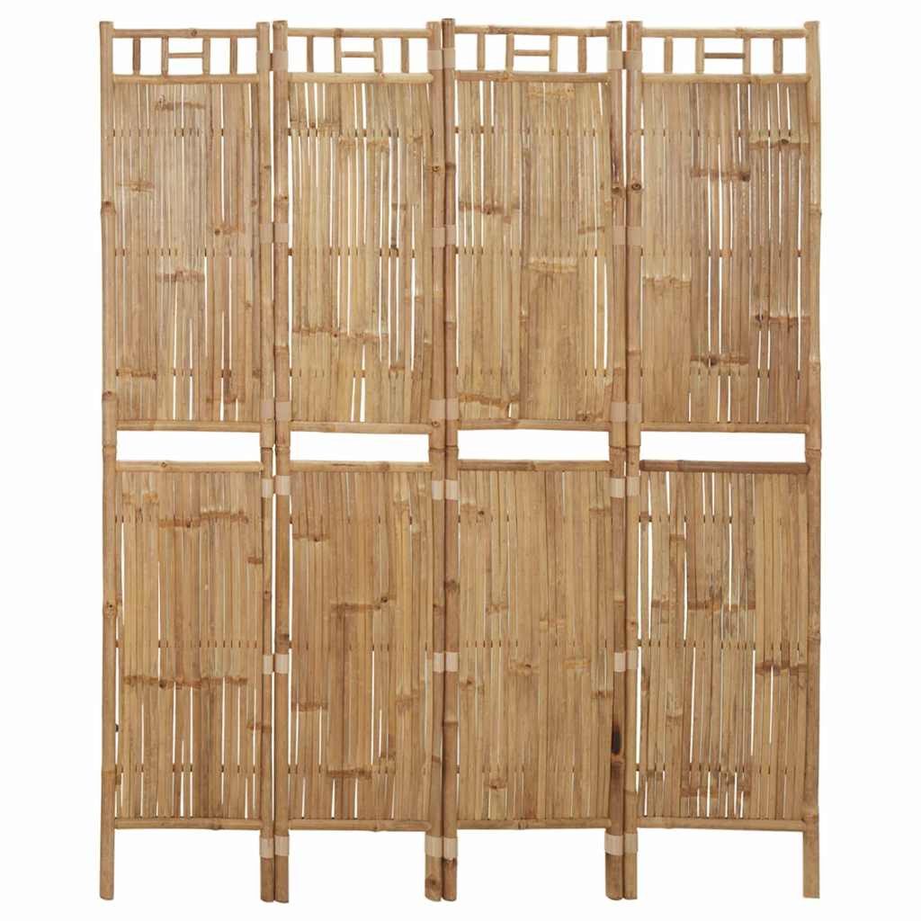 vidaXL 4-Panel Room Divider standing fully flat against a plain white background