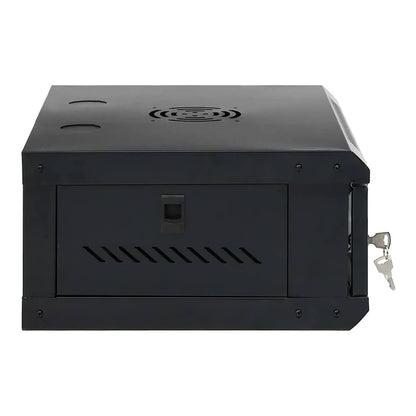 Side view of the network storage system showing a key lock on the right side panel