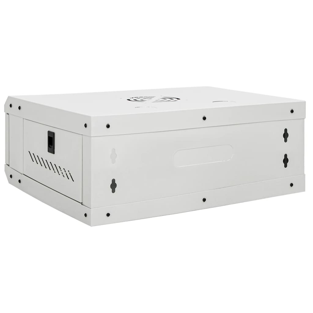 the network storage system viewed from the rear showing the wall mounting holes on the panel