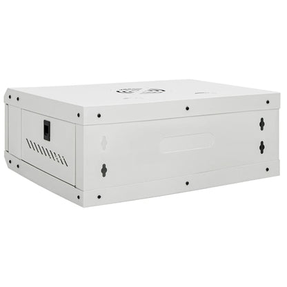 the network storage system viewed from the rear showing the wall mounting holes on the panel