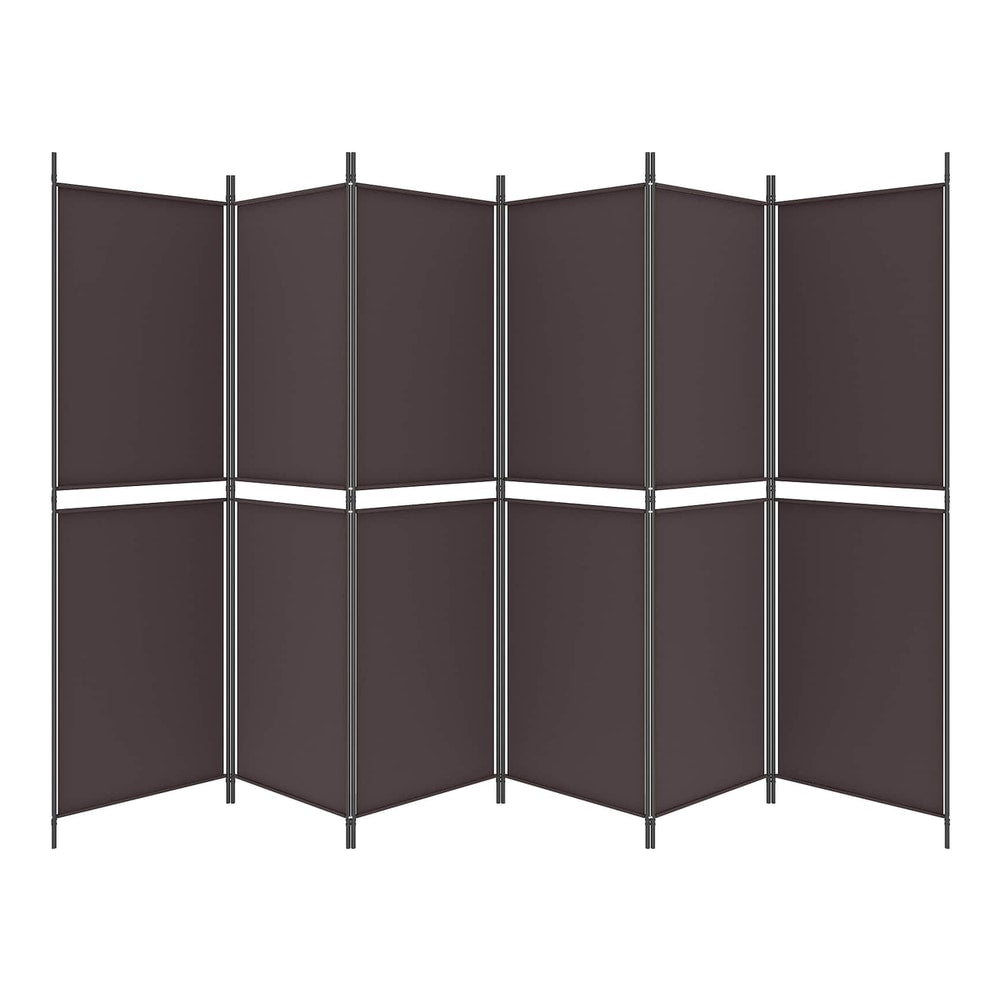 The 6-panel room divider arranged in a zig-zag formation