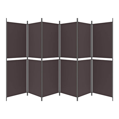 The 6-panel room divider arranged in a zig-zag formation