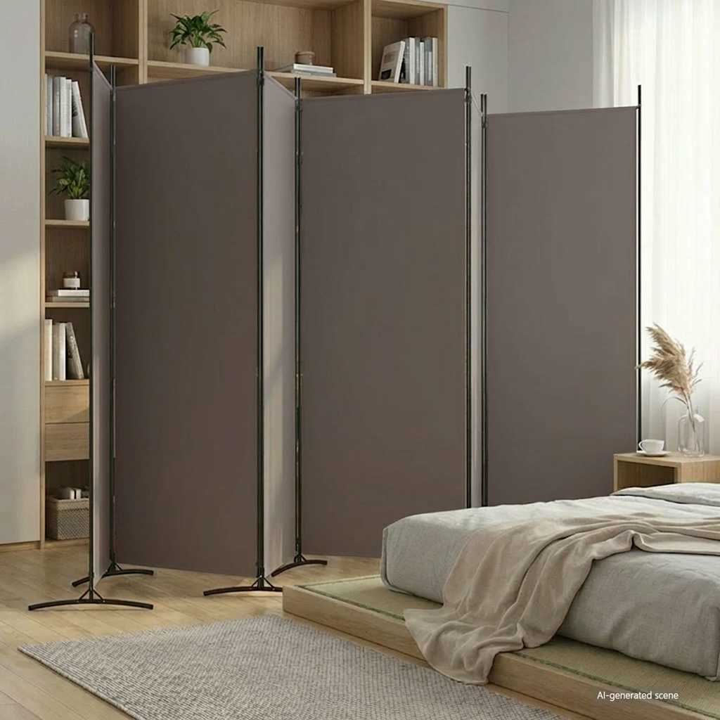 6-Panel Room Divider Fabric 520 x 180 cm Anthracite