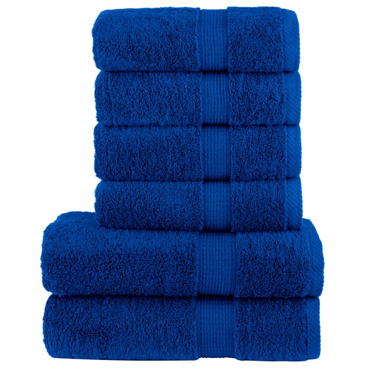 vidaXL 6 Piece Premium Towel Set SOLUND Blue 600 gsm, stacked blue towels