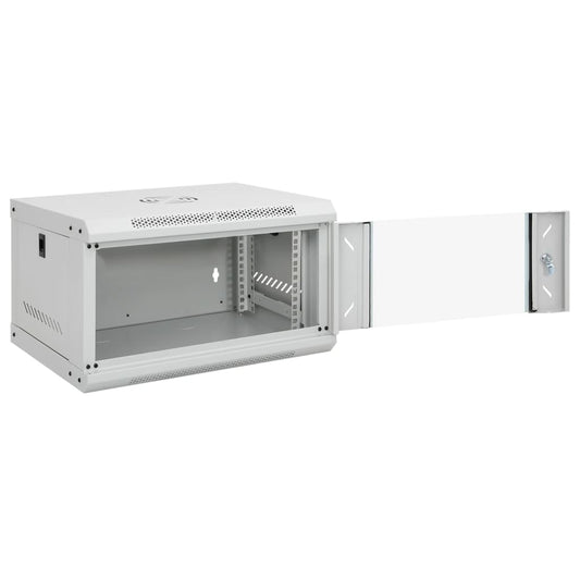 The network storage system with its side panel opened to show the empty interior space