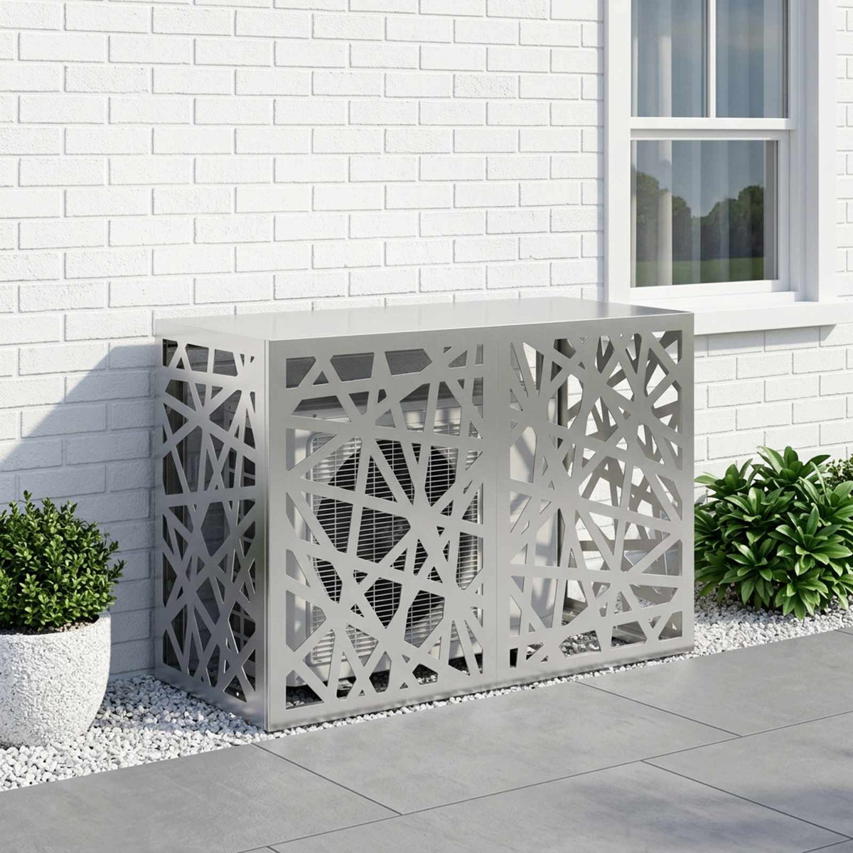 vidaXL Air Conditioner Cover Silver 90 x 40 x 60 cm Galvanised Steel 1