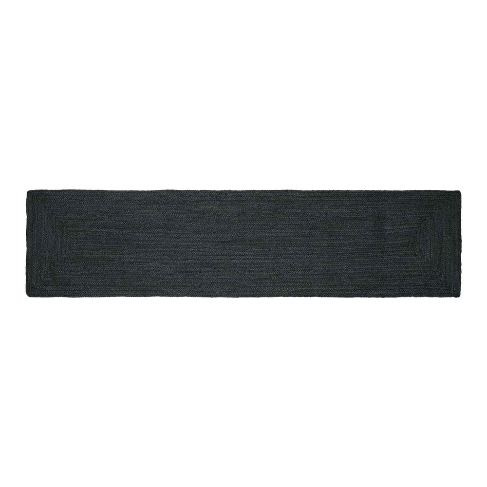 vidaXL Area Rug Dark Grey Jute, a long rectangular rug in dark grey