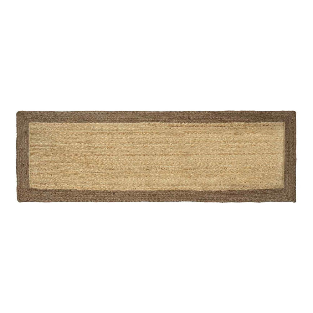 vidaXL Area Rug Grey and Natural Jute shown in a full rectangular top view