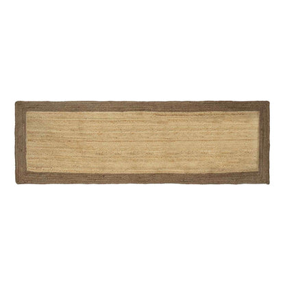 vidaXL Area Rug Grey and Natural Jute shown in a full rectangular top view