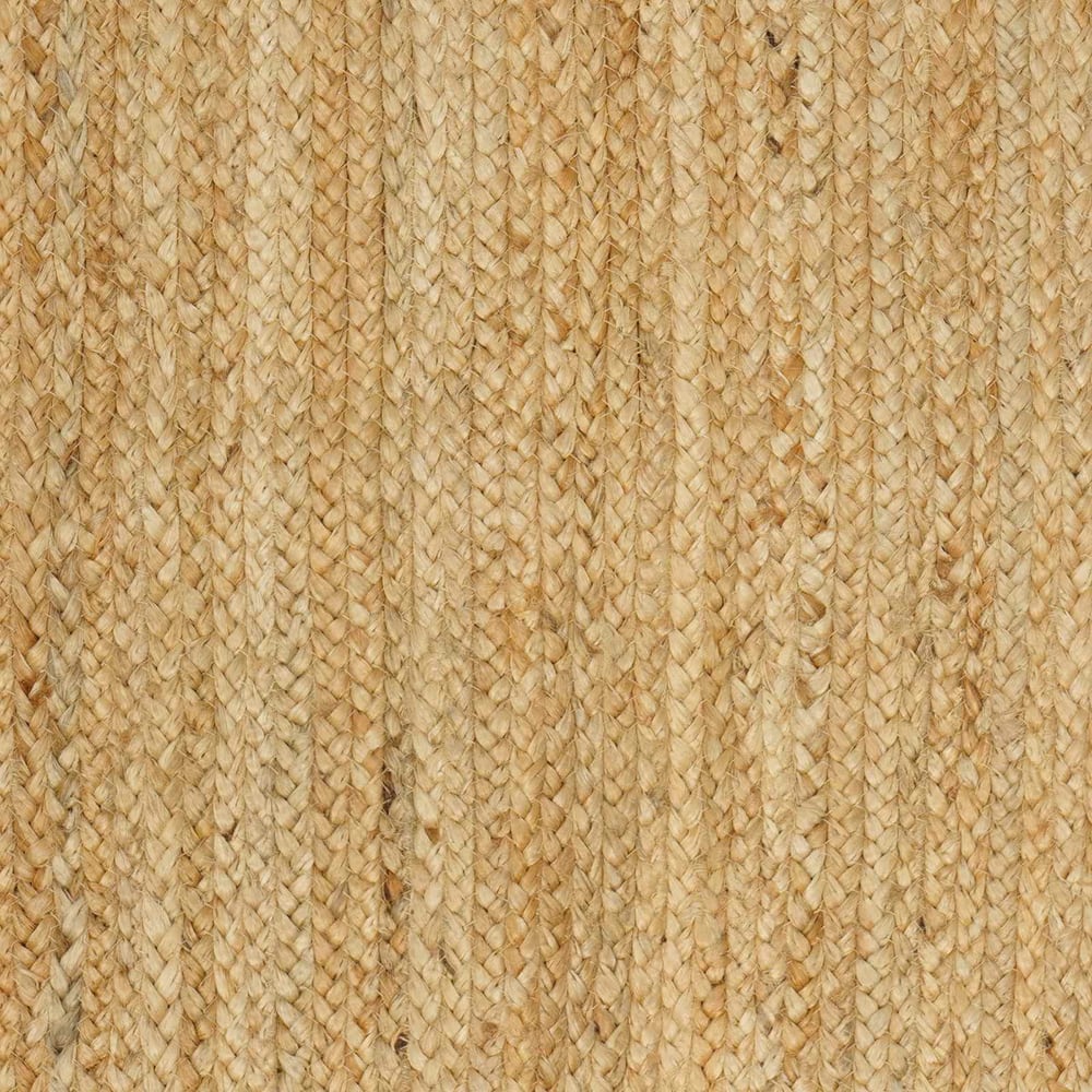 Close up of the woven texture of the natural jute rug