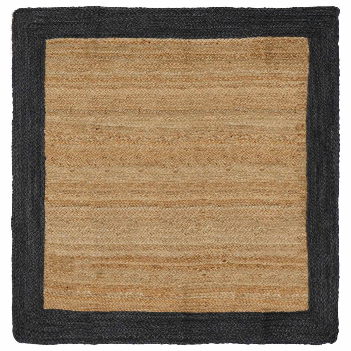 Area Rug Jute Dark grey Natural
