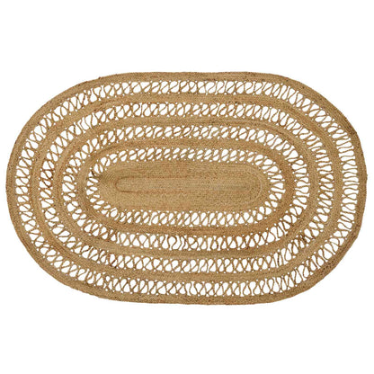 Area Rug Natural Jute Hollow wave