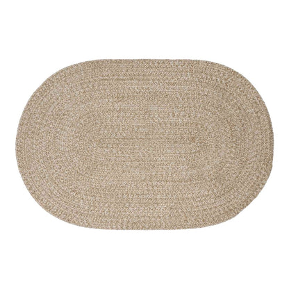 vidaXL Area Rugs White 122 x 183 cm Jute, an oval rug with a braided texture in beige and white
