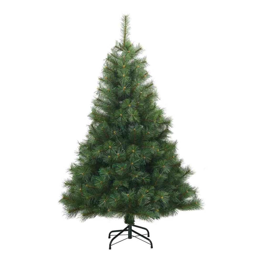 The artificial Christmas tree without any decorations, on its stand
