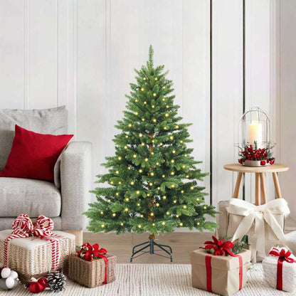 Artificial Christmas Tree with 150 LEDs PE and PVC Green 120 cm with LEDs