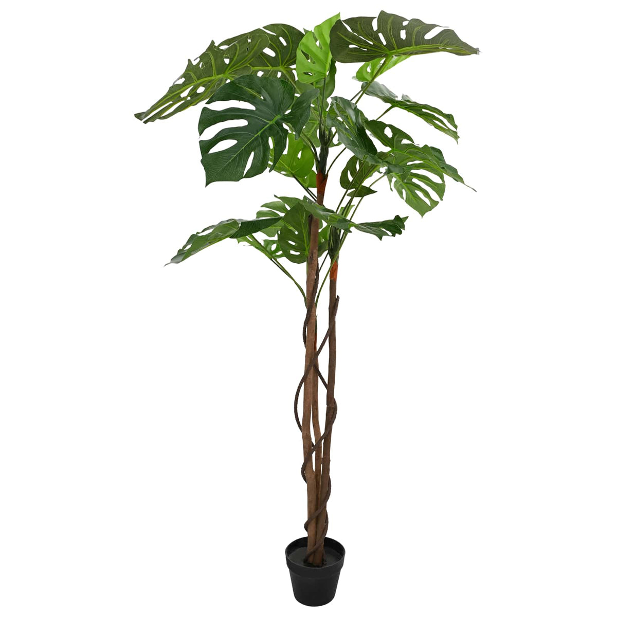 The artificial plant shown from a slightly different angle against a plain white backdrop