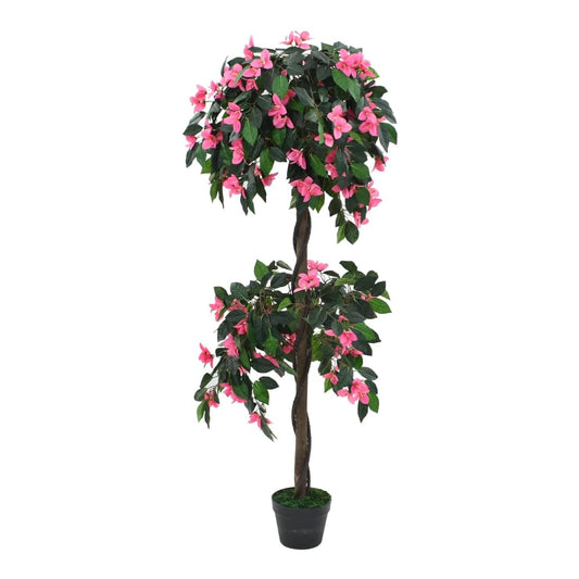 Artificial Rhododendron Plant with pot, a tall artificial plant with pink flowers and green leaves