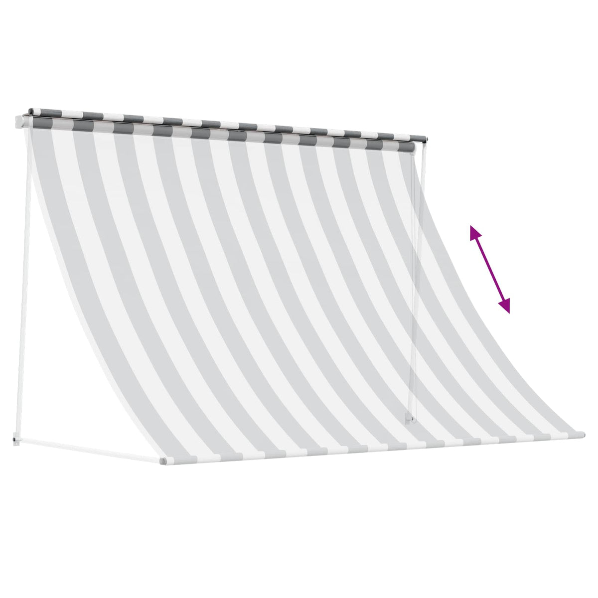 the awning with an indication of adjustable width
