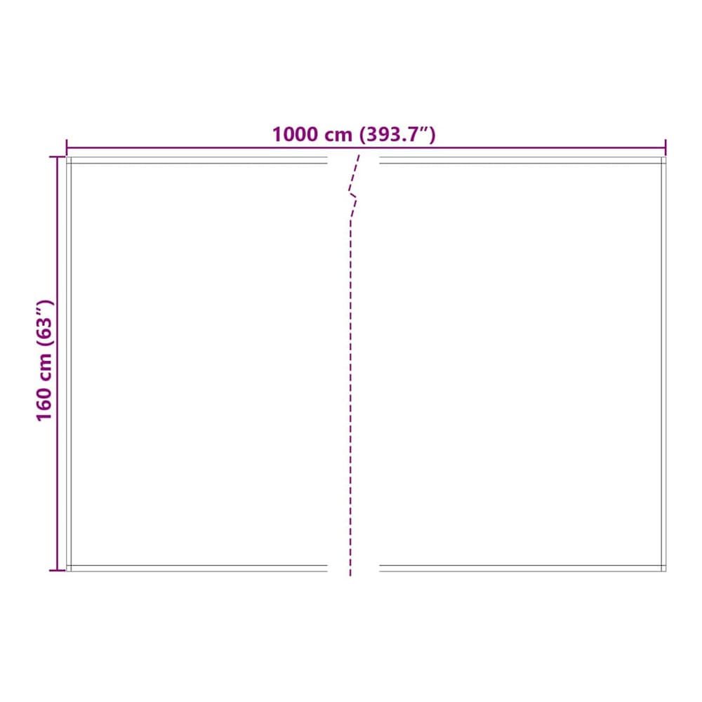 Diagram showing the dimensions of the awning replacement fabric