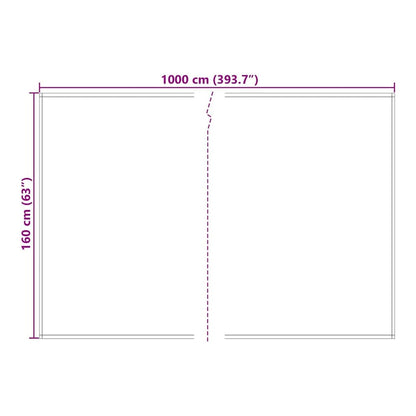 Diagram showing the dimensions of the awning replacement fabric