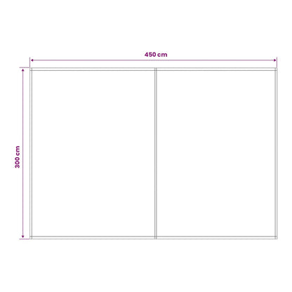 A diagram showing the dimensions of the awning replacement fabric