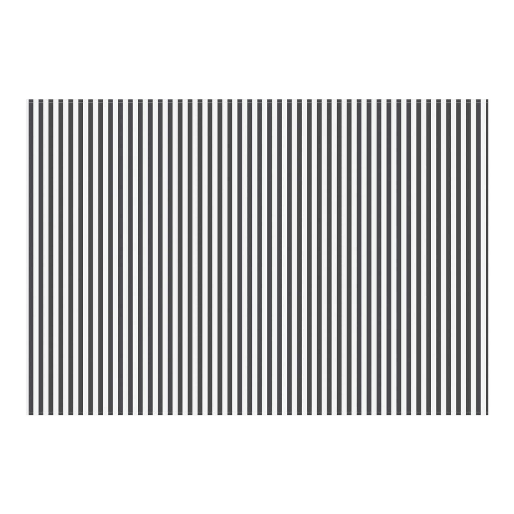 Close up of the awning fabric showing thick anthracite and white stripes