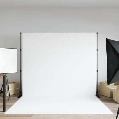 vidaXL Backdrop Stand Black set up in a studio with a white background screen