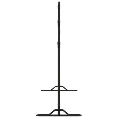 The studio stand seen from the side to display the base and upright poles