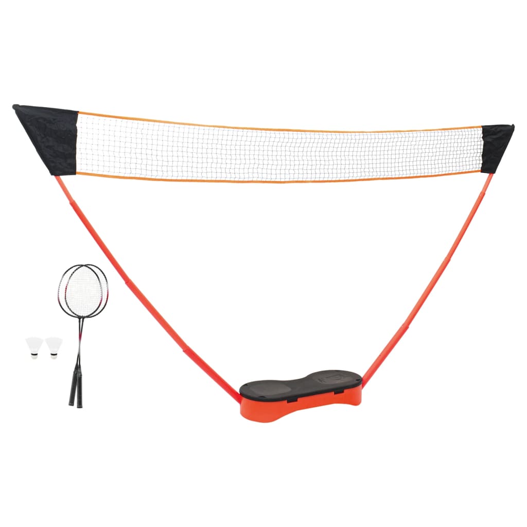 vidaXL Badminton Set with 2 Rackets, including a net, two rackets and two shuttlecocks