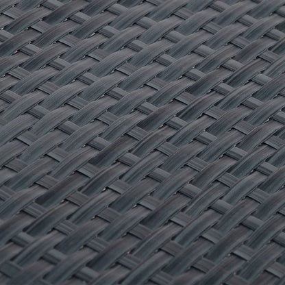 Detailed view of the woven pattern of the anthracite poly rattan fence panel