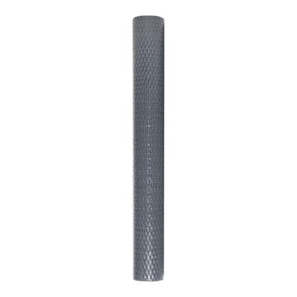 A roll of anthracite balcony screen material standing upright