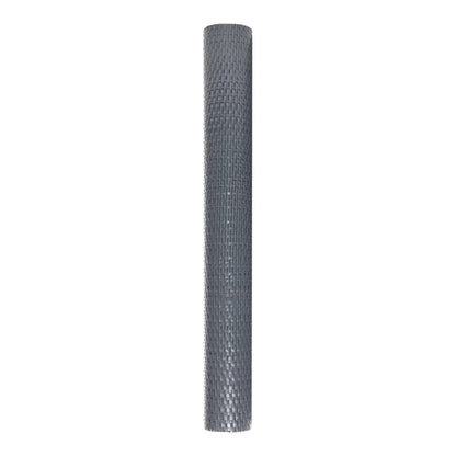 Full length view of the anthracite poly rattan balcony screen rolled vertically