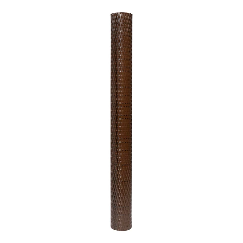 A long roll of brown and black poly rattan balcony screen material