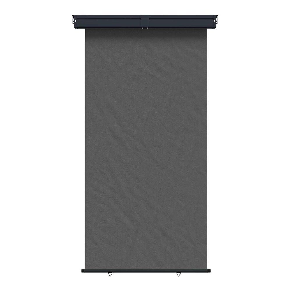 vidaXL Balcony Side Awning 100% polyester iron steel fully extended showing the fabric and roller mechanism