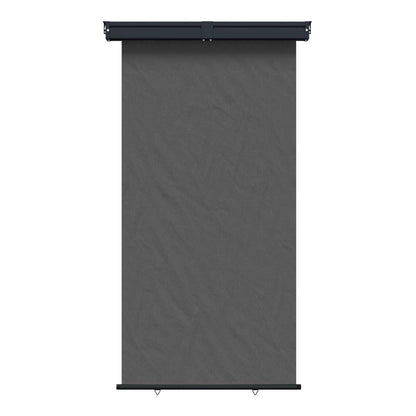 vidaXL Balcony Side Awning 100% polyester iron steel fully extended showing the fabric and roller mechanism