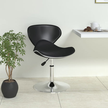 vidaXL Bar Stool Black Faux Leather in a room setting with a plant and a small table