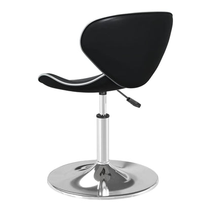 Rear view of the black faux leather bar stool with a curved backrest