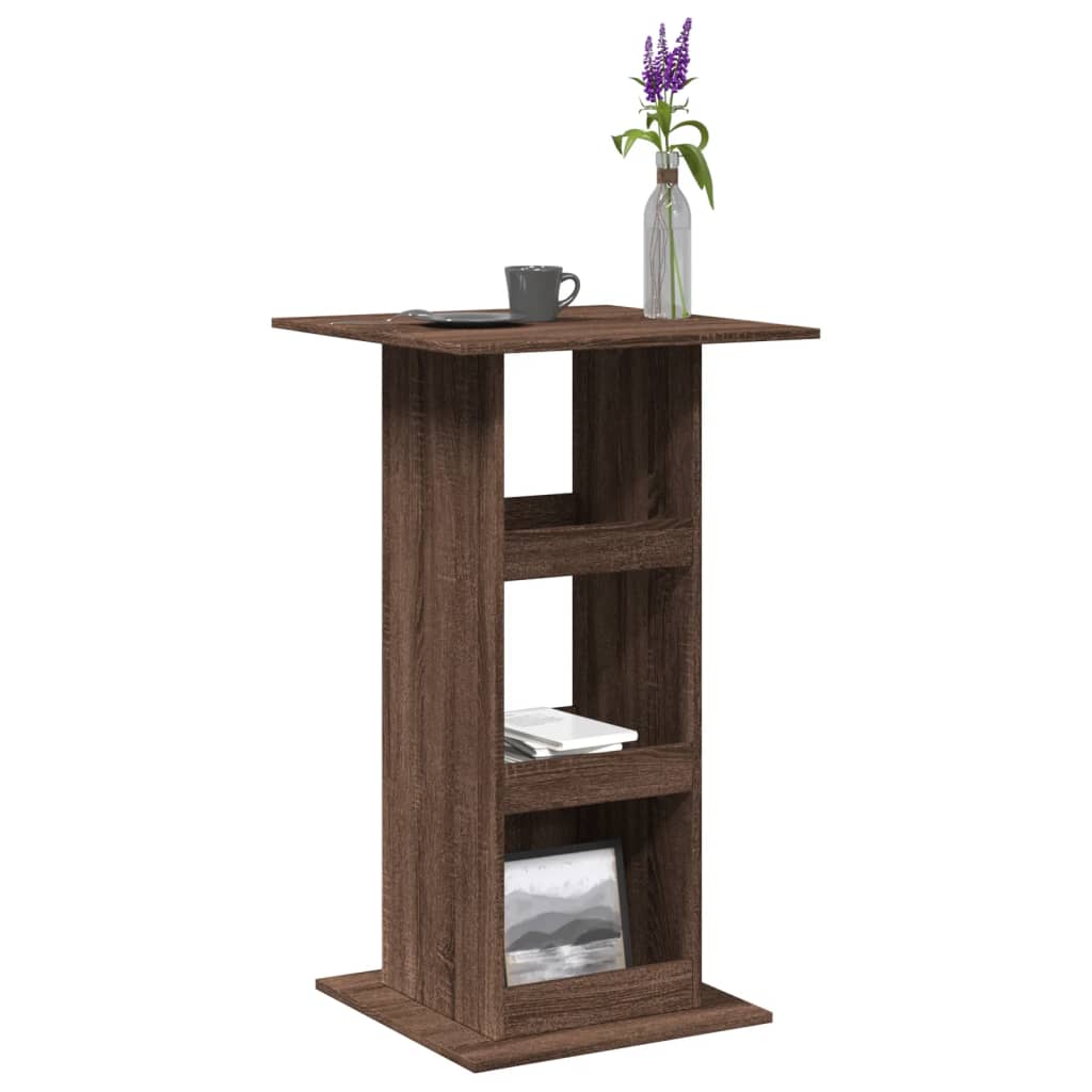 vidaXL Bar Table with Storage Brown Oak Engineered Wood with three shelves