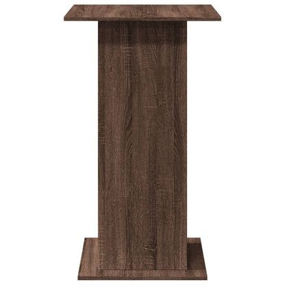Close up of the brown engineered wood grain on the bar table