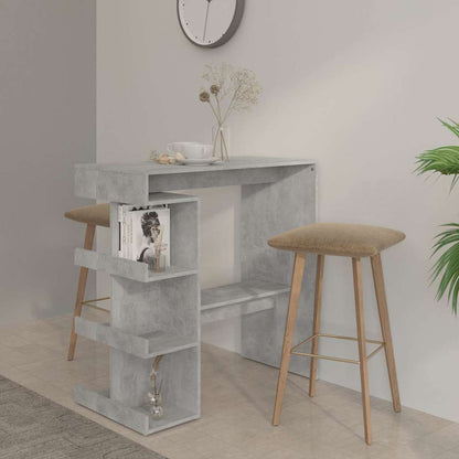 Bar Table with Storage Rack 100x50x101.5 cm Concrete grey