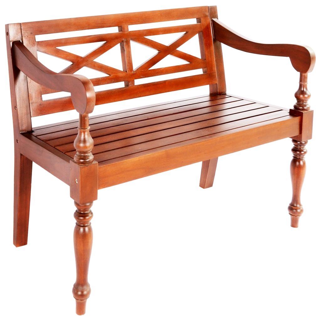 Batavia Bench Solid Mahogany Wood Dark brown