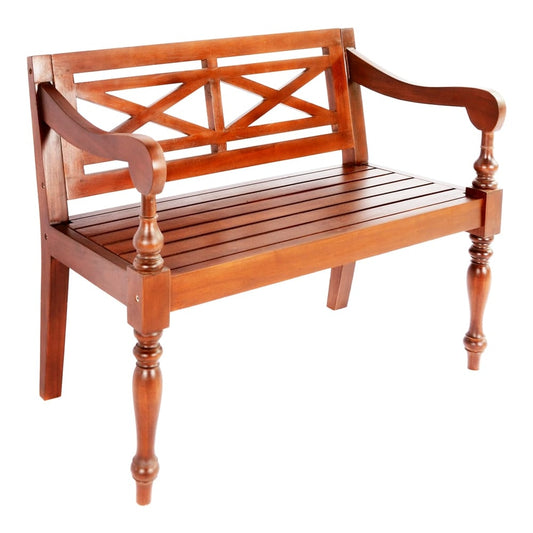 Batavia Bench Solid Mahogany Wood Dark brown
