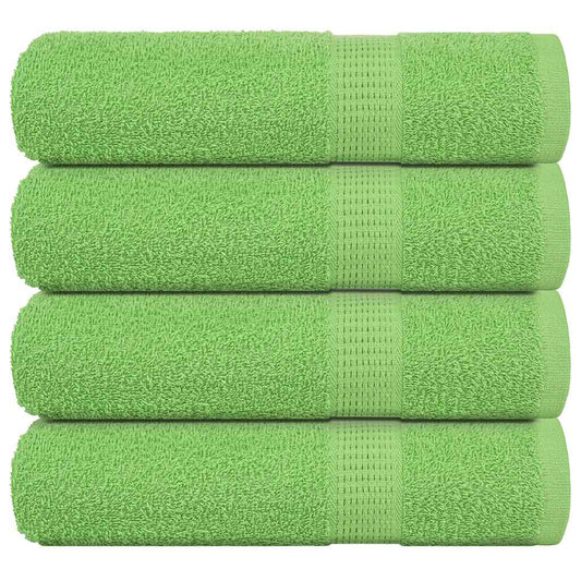 vidaXL Bath Towels "FROGN" 4 pcs Apple Green 360 gsm, a stack of four folded green towels