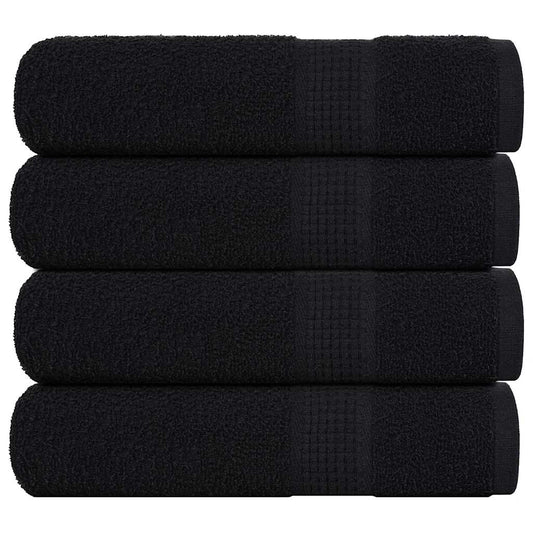 vidaXL Bath Towels "FROGN" 4 pcs Black 360 gsm, a stack of four folded black towels