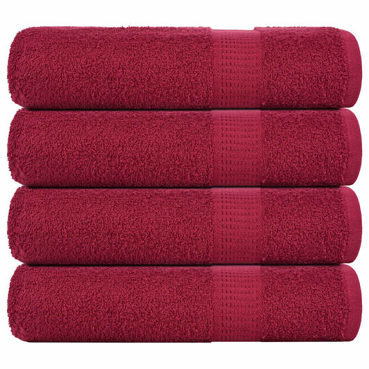 vidaXL Bath Towels FROGN 4 pcs Bordeaux 360 gsm stacked neatly on top of each other